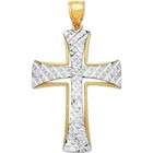  Mens Gold Crosses   Oversized 14k White and Yellow Gold 