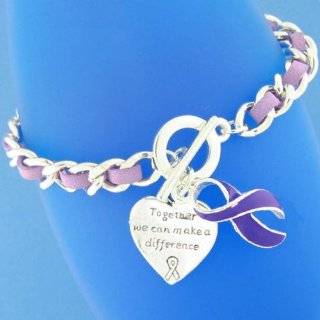 Purple Ribbon Awareness ~ Cancer/Breast Cancer Awareness ~ Bracelet w 