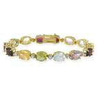   Gold over Silver 27.3 CTW Multi gemstone and Diamond Accent Bracelet