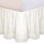   Hike Up Your Skirt Embroidered Bedskirt in Taupe   Size Queen