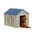 Suncast Corporation Akiraphan Large Dog House   Light Taupe with Blue 