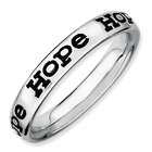   Silver Stackable Expressions Polished Enameled Hope Ring Size 6