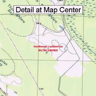 USGS Topographic Quadrangle Map   Southeast Lumberton, North Carolina 