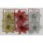 DDI 2 Pc 5 Glitter Poinsettia Ornament(Pack of 72)