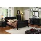   pc Braxton Sleigh Bed in a Black Finish Wood Queen Bedroom Set