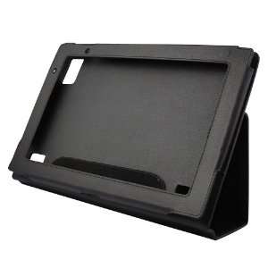  Premium Black Leather Folio Cover Case with Built in Stand + Mini 