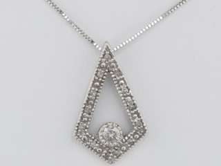 Pretty Solid White Gold Diamond Emblem Necklace Ladies Pendant  