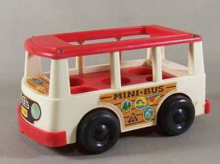 Fisher Price Little People Vintage 1960 Mini Bus Red  
