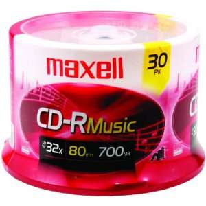  Maxell Music 32x 80 minute / 700MB CD R Media for Audio 
