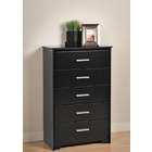 Prepac Bedroom Chest with Five Drawers in Espresso Finish