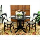   Drop Leaf Dining Table Set in Distressed Antique Black (3 Pieces