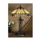 Quoizel Indus Tiffany Table Lamp in Vintage Bronze