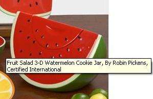 Fruit Salad Watermelon 3D Cookie Jar NIB Robin Pickens Certified 