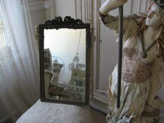   Old Vintage MIRROR Barbola Garlands Swags of Gesso BOW & ROSES  