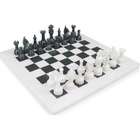 Marbleville 12 x 12 White Marble and Black Marble Staunton Chess Set