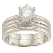 Clear Round Cubic Zirconia Band Ring 