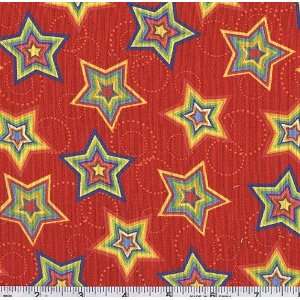   Wide Race A Rama Red Stars Fabric By The Yard Arts, Crafts & Sewing