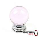 Pink Round Cabinet Drawer Crystal Glass Knobs 18043