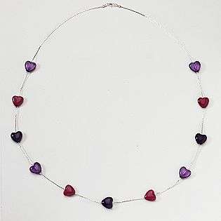   Purple Snake Chain Necklace With Heart Bead Stations  Kool Konnections