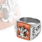 Rings   Stainless Steel Stainless Steel Le Fleur De Lis Ring with 