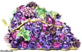 Exquisite Grapes Trinket Box w/ Austrian Crystals  