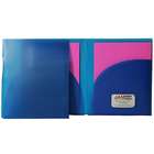 JAM Paper Blue High Capacity 9x12 Expansion Two Pocket Plastic Folders 