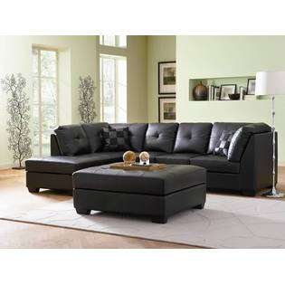 Darie Tufted Leather Sectional in Black  Coaster Company For the Home 