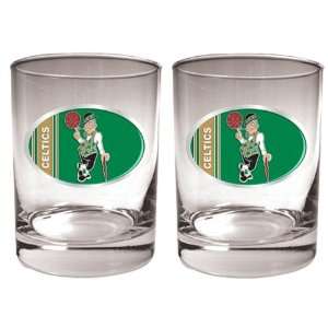  Boston Celtics   NBA 14oz Rocks Glass Gift Set (2 Pack 