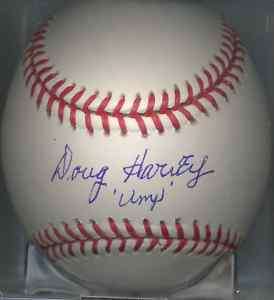 Doug Harvey Umpire OML Autographed HOF Baseball COA  
