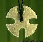 Bone Cantebury Celtic Solar Cross Triquetra Necklace N1