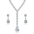 Bling Jewelry 5.5 ct Pear Drop Classic Teardrop Tennis Necklace and 