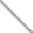 Jewelry Adviser bracelets 14k Blue Topaz/Diamond Bracelet Diamond 