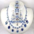 Jewelry and Rosaries Medium Sapphire wedding crystal jewelry set