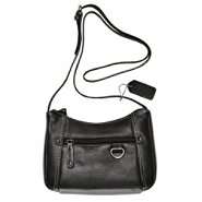 Treviso Stitched Leather Mini Hobo Handbag   Color Black 