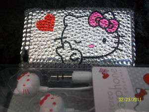 HELLO KITTY IPOD Touch 4g Case Cover 3.5mm Earbud Set Peace Okay 