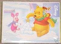 DISNEY CHRISTMAS HOLIDAY CARDS WINNIE THE POOH + PIGLET  