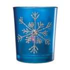 WeGlow International Snowflake Candle Holder   Dark Blue