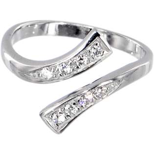 body candy 10k white gold cubic zirconia classic toe ring