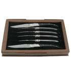 SCIP SR 1027B SR Laguiole Steak Knives with Black Handle   Set of 6