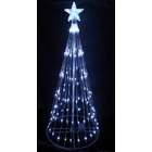   White LED Light Show Cone Christmas Tree Lighted Yard Art Decoration