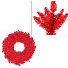 Vickerman 5 Pre Lit Red Ashley Spruce Christmas Wreath   Red Lights