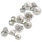 Sabrina Silver 14k White Gold 3mm 4mm 5mm Ball Stud Earrings 3 Pair 