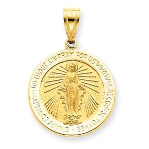  14kt 11/16in Miraculous Medal Pendant Jewelry
