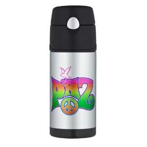  Thermos Travel Water Bottle Paz Spanish Peace with Dove 