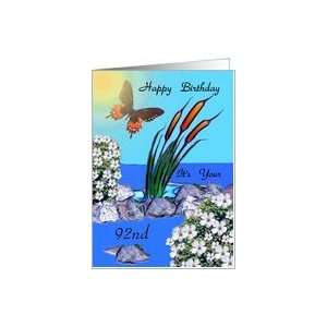 Birthday ~ Age 92nd ~ Reeds & Butterfly Card Toys & Games