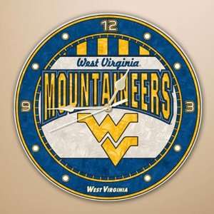   Virginia Mountaineers 12 Art Glass Wall Clock