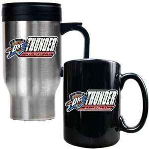  Oklahoma City Thunder Travel Mug & Ceramic Mug set Sports 