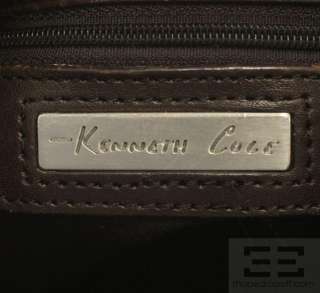 Kenneth Cole Brown Pebbled Leather Shoulder Bag  