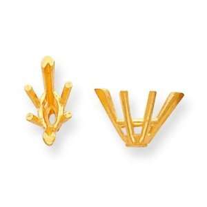 14K Gold 6 Prong Marquise V End Setting 5x10mm