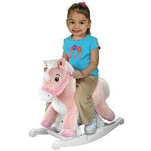 Rockin Rider Animated Plush Rocking Horse   Talking Pink Pony   Rock 